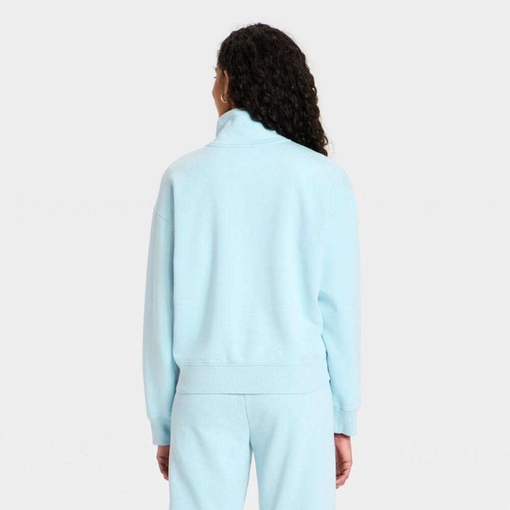 Universal Thread - Women's Button-Front Sweatshirt - Universal Thread Blue - Picture 2 of 3